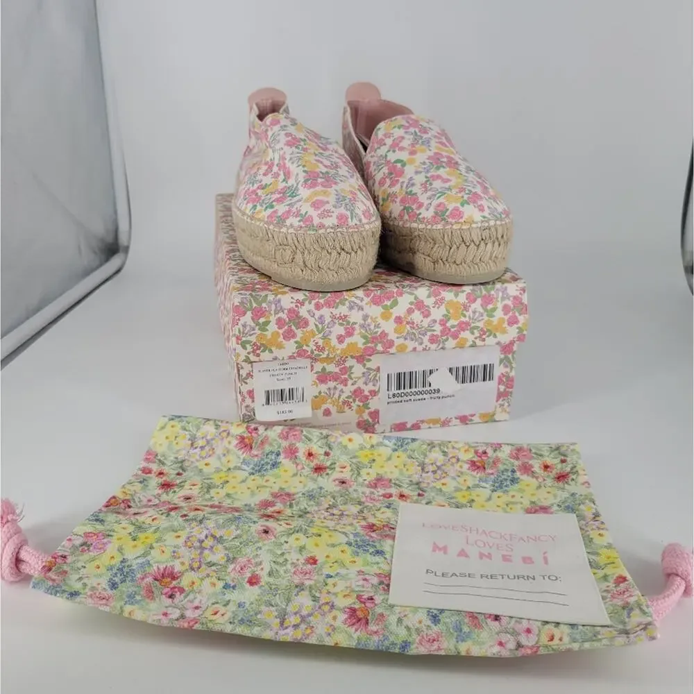 Loveshackfancy X Manebi Fruity Punch Slipper Platform Espadrilles 9